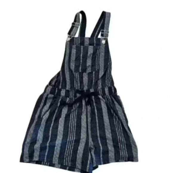 No Boundries Blue Striped Knit Shortalls Overalls Girls Size XS (1) - Picture 8 of 10
